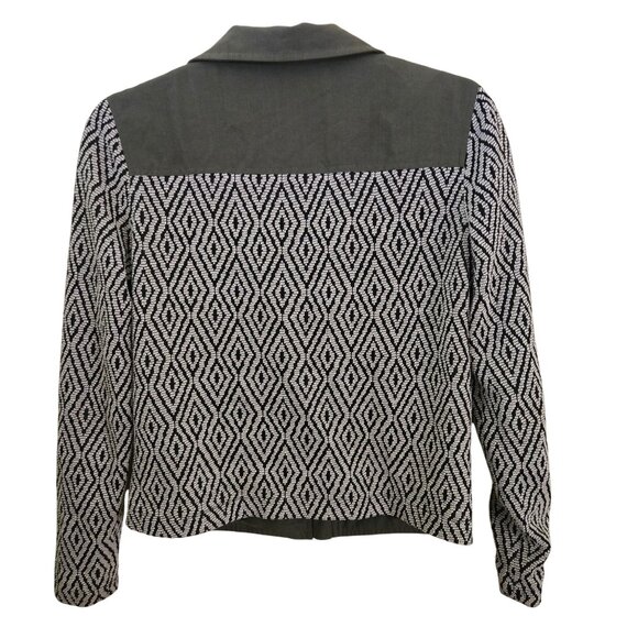 Ella Moss Minka Utility Jacket Olive Textile Sleeves Back Zip Snap Linen Size S - Picture 3 of 12